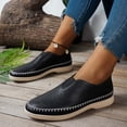 thumbnail image 5 of Avrnliq Womens Black Perforated Slip-On Loafers, Comfortable Cushioned PU Faux Leather Casual Shoes US 6-12,Size 38, 5 of 9