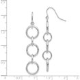 thumbnail image 4 of 14k White Gold Diamond Cut Circle Dangle Earrings - 55mm, 4 of 6