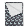 thumbnail image 2 of Abstract Soft Flannel Fleece Throw Blanket, Galloping Unicorn Silhouettes in Space Soft Starred Background, Cozy Plush for Indoor and Outdoor Use, 60" x 80", Mint Dark Taupe Pink, by Ambesonne, 2 of 5