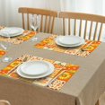 thumbnail image 3 of Fall Harvest Placemats Set of 4, 12x18 Inch Rustic Linen Table Mats with Turkey and Pumpkin Pattern, Washable Farmhouse Dining Decor for Autumn Gatherings, 3 of 6