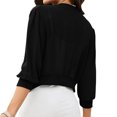 thumbnail image 6 of Frostluinai Womens Chiffon Bolero Cardigan 3/4 Sleeve Casual Dressy Cropped Cardigans Lightweight Evening Cardigan Solid Beach Cover Up, 6 of 9