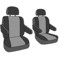 thumbnail image 3 of CalTrend Center Buckets Faux Leather Seat Covers for 2015-2021 Kia Sedona - KA151-01LX Black Insert and Trim, 3 of 3