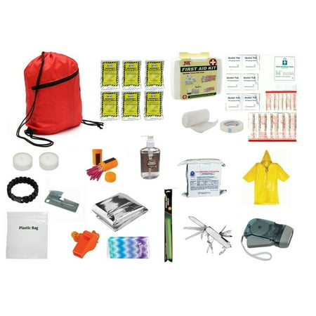 3 Day Emergency Earthquake Disaster Flood Hurricane Survival Kit Food Water 72 Hr w/ Red