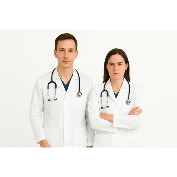 DR Uniforms® Unisex Consultation Lab Coat – Poly-Cotton Blend Medical Jacket for Doctors, Students  Faculty