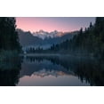thumbnail image 2 of Zhu, Jingshu 32x23 Gold Ornate Wood Framed with Double Matting Museum Art Print Titled - Lake Matheson, 2 of 4