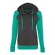 thumbnail image 1 of MV Sport W17127 Sudadera con capucha Harper Raglan para mujer Jade/Carbón L MV Deporte W17127, 1 of 1