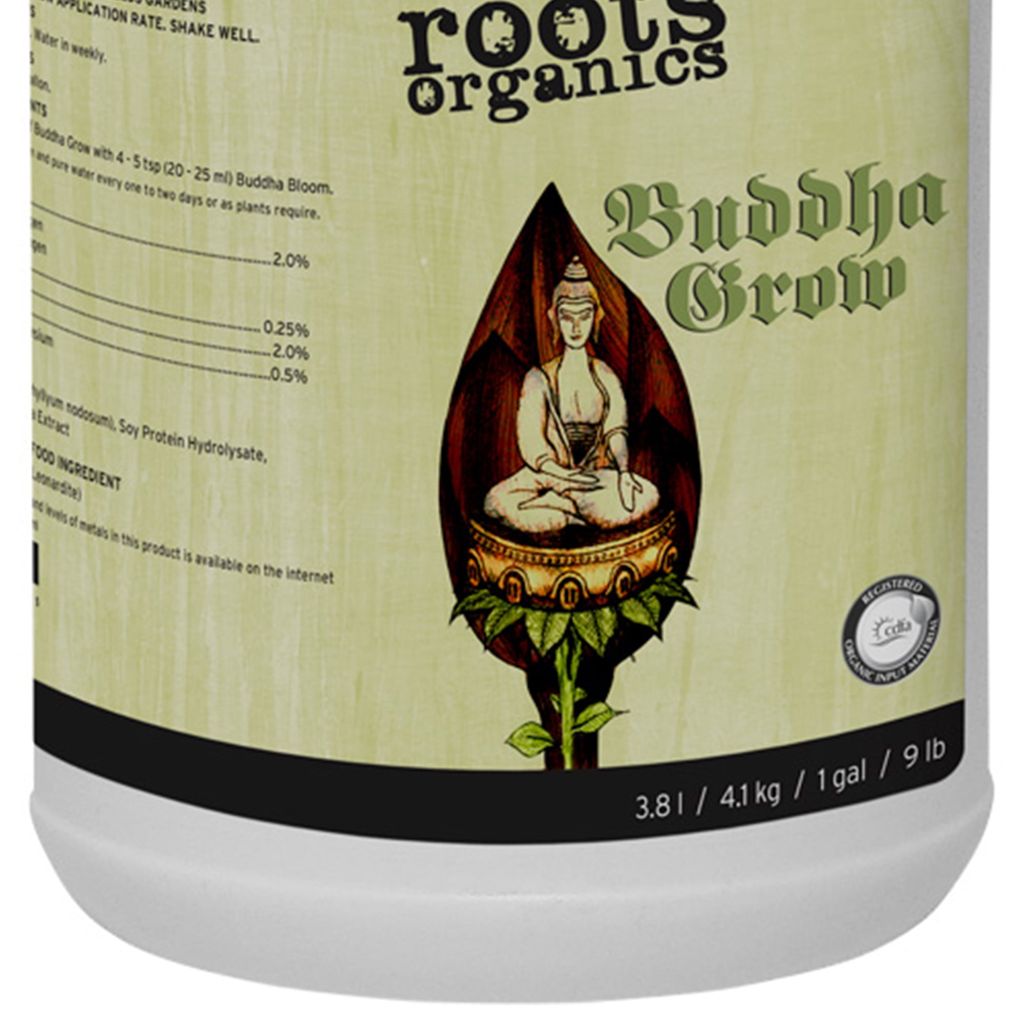 Roots Organics ROBGG Buddha Grow Nutrient Fertilizer for Potting Soil, 1 Gallon