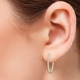thumbnail image 2 of TimeLe$$ Classics Round Shape 3 Carat TW Lab Grown Hoop Earrings in Yellow Gold, 2 of 5