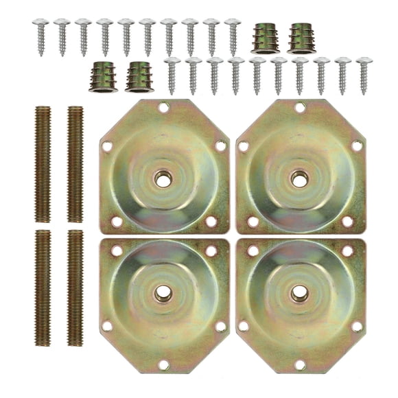 BESTYASH 4 Pcs Plaques de Montage pour Pied de Meuble Incliné à 12 Degrés avec Surface Résistante à la Corrosion