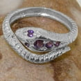 thumbnail image 4 of LBG British Made 18k White Gold Natural Amethyst Womens Engagement Ring - 33 size options - Size 4.75, 4 of 6