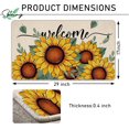thumbnail image 3 of Welcome Spring Summer Sunflower Decorative Front Door Mat, Floral Leaves Doormat Indoor Outdoor Non-Slip Floor Entryway Rug, Fall Autumn Seasonal Home Kitchen Decoration 17x30 Inch, 3 of 6