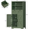 thumbnail image 3 of Storage Cabinet with Doors & 2 Drawers, Kitchen Cabinet with Adjustable Shelf, Farmhouse Storage Cabinets for Living Room, Entryway, Home Office, 3 of 17