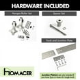 thumbnail image 3 of Homacer Brushed Nickel Sliding Barn Door Hardware Kit, for Two/Double Doors, 8ft Long Flat Track, Diamond Design Roller, Heavy Duty, for Interior & Exterior Use, 3 of 7