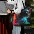 thumbnail image 7 of Honeii Neon Spectrum Cat Portrait for Tote Bag with Adjustable Strap,Beach Bag, Waterproof Sandproof Beach Tote Bag, Large Capacity Foldable Beach Bags, 7 of 7
