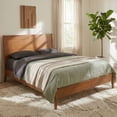 thumbnail image 3 of Euroco Bamboo Wood Platform Bed, Mid-Century Queen Size Bed, Walnut, 3 of 12