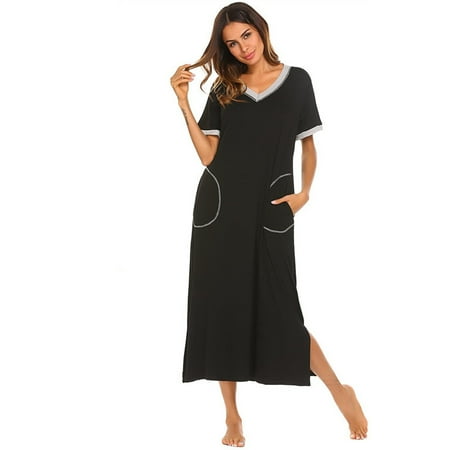 

FEREMO Plus Size Long Sleep Shirt Womens Sleepwear for Women