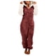 thumbnail image 1 of Gibobby pantalones de yoga Pijamas de manga larga de lana artificial para mujer Casual Color sólido Cremallera Suelta con capucha Mono Pijamas Casual Invierno Cálido Orejas li(Vino， XXXXXL), 1 of 5