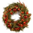 thumbnail image 1 of KG Navidad fábrica al por mayor corona de Navidad 16 pulgadas 24 pulgadas 30 pulgadas corona de Navidad preiluminada puerta delantera corona de Navidad Artificial, 1 of 4