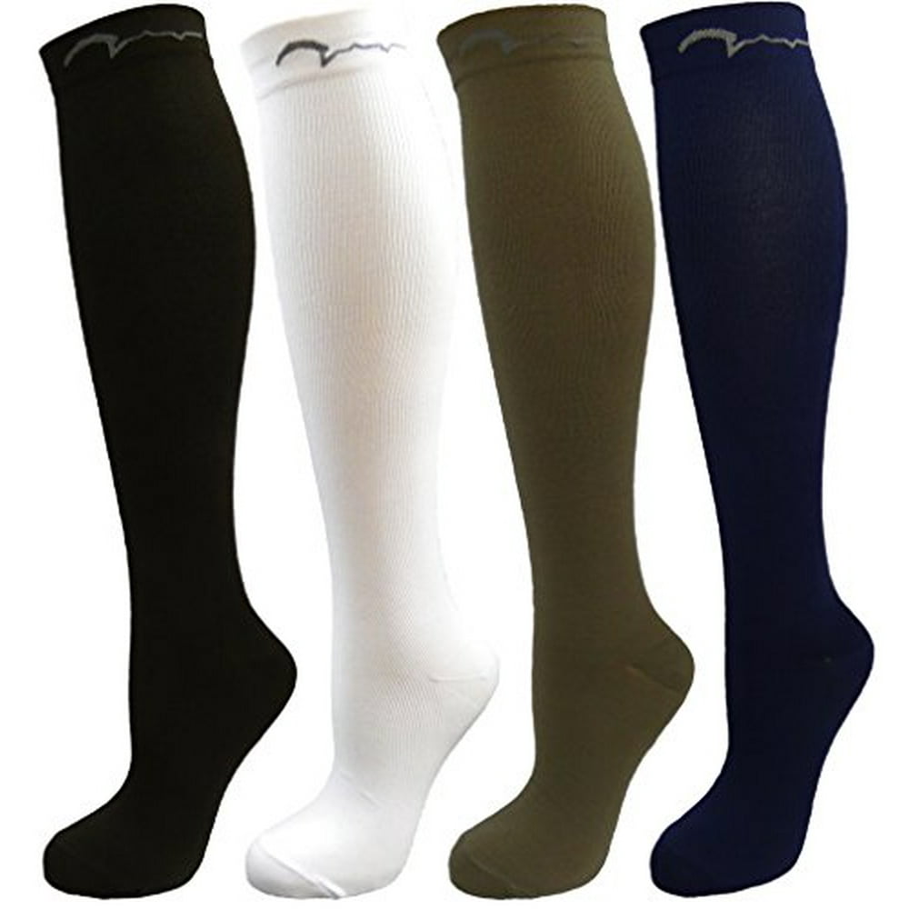4 Pair Medium Extra Soft Assorted Compression Socks, Moderate/Medium ...