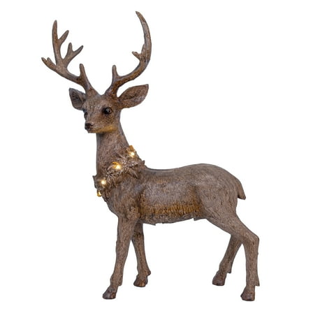 21-in H Holiday Buck Deer Statuary with LED Light
