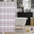 thumbnail image 3 of Manfei Boho Damask Shower Curtain 72Wx78L,Traditional Flowers Bath Curtain, 3 of 6
