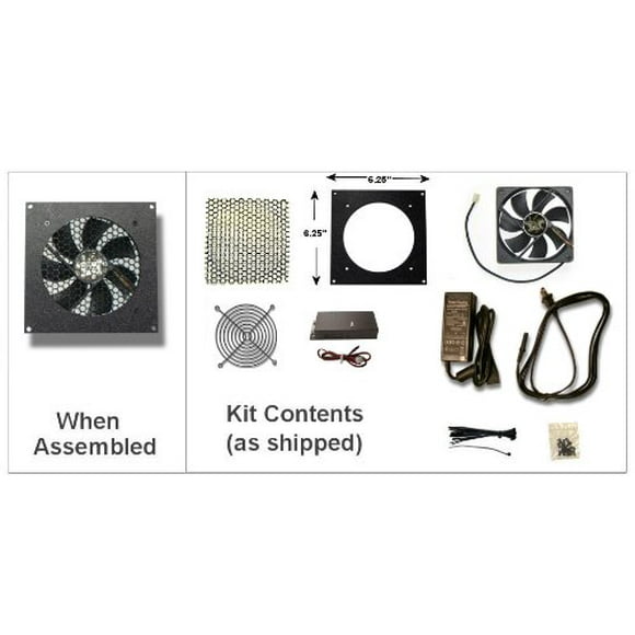 Coolerguys Pre-Set Thermal Controlled Cooling Kits for Cabinets, AV, and Components (Single 120mm, Thermal Plastic)