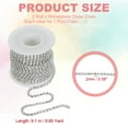 thumbnail image 2 of Uxcell Crystal Rhinestone Close Chain Trim, Crystal Claw Cup Chain Trim String for Sewing Craft White-Silver, 2 of 7