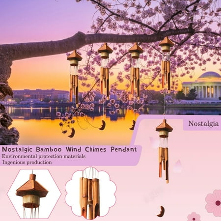 

lystmrge Loss of Son Gift Wind Chimes Memorial Sympathy Wind Chimes for Loss of Son Creative Bamboo Craftsmanship House Handmade Wind Chimes Furnishing Pendant