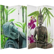 Oriental Furniture 6 ft. Tall Serenity Buddha Room Divider - 3 Panel