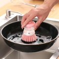 thumbnail image 2 of brosse Vaisselle Ronde, Vert Rose 2 Pices Distributeur Automatique De Liquide Vaisselle Avec Savon, Brosse Vaisselle En Nylon, 2 of 5