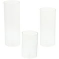 thumbnail image 4 of Viveous 3pcs Glass Transparent Candle Cup Cylinder Candle Holder Simple Style Candle Container, 4 of 11