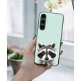 thumbnail image 5 of WIRESTER Shockproof Soft Rubber Cover Case for Samsung Galaxy S24 FE 6.7", Raccoon On Aero Blue Background, 5 of 5
