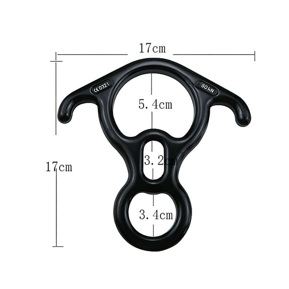 BESTSKY 50KN Rescue Figure, 8 Descender Large Bent-Ear Belaying and Rappelling Gear Belay Device Climbing for Rock Climbing Peak Rescue 7075 Aluminum Alloy