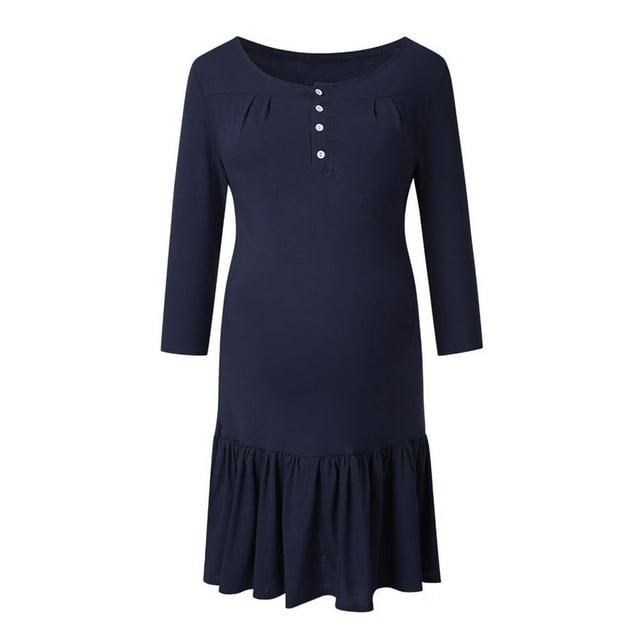PENGXIANG Robe de Nuit d'Allaitement à Manches Courtes pour Femmes Enceintes d'Été