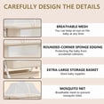 thumbnail image 6 of Baby Bassinet Bedside Sleeper 3-in-1, Portable Infant Crib with Wheels, Mosquito Net, Soft Mattress, Breathable Mesh and Large Storage Basket for Newborns, 6 of 6