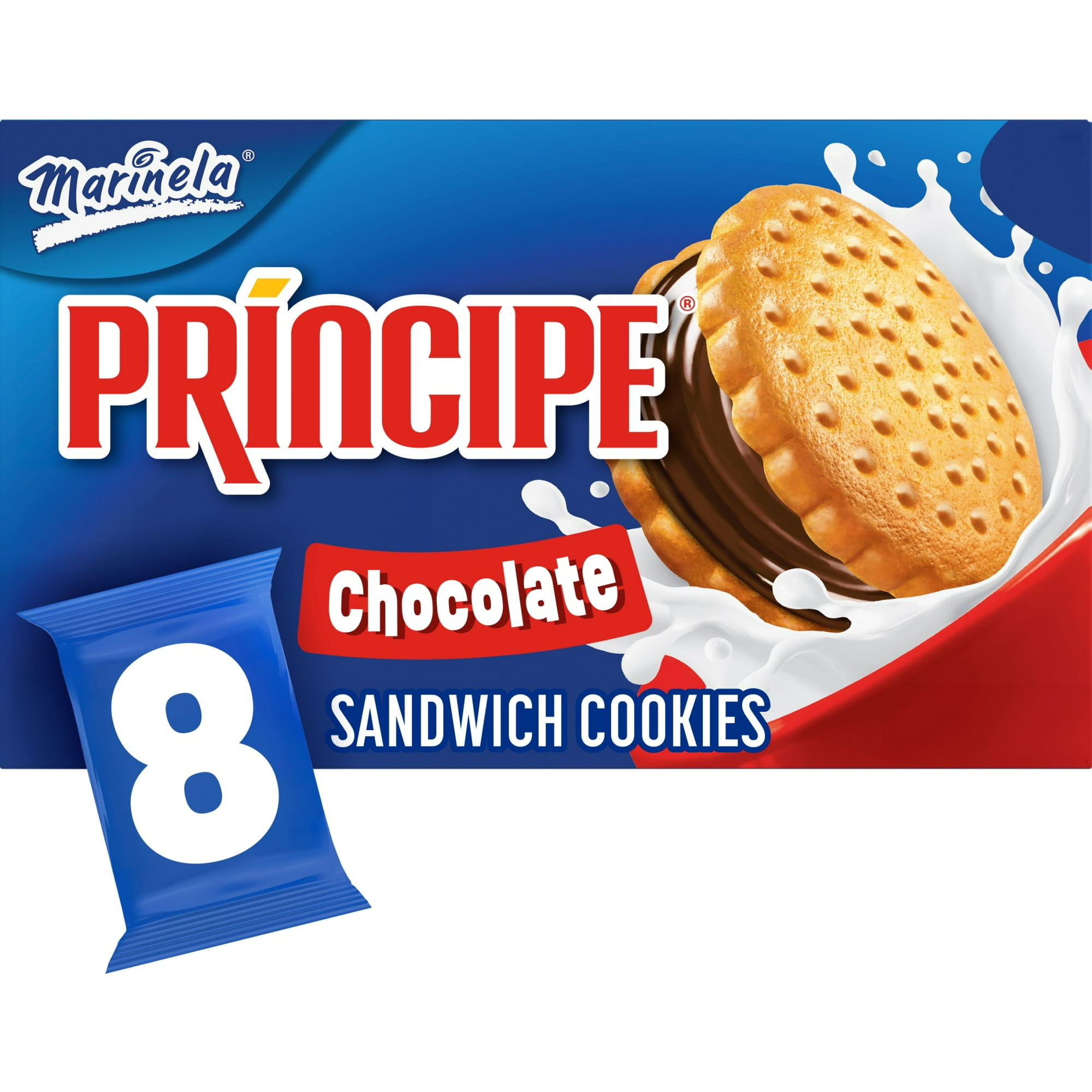 Marinela Principe Chocolate Filled Sandwich Cookies, 8 count, Cookies, 17.76 oz Box