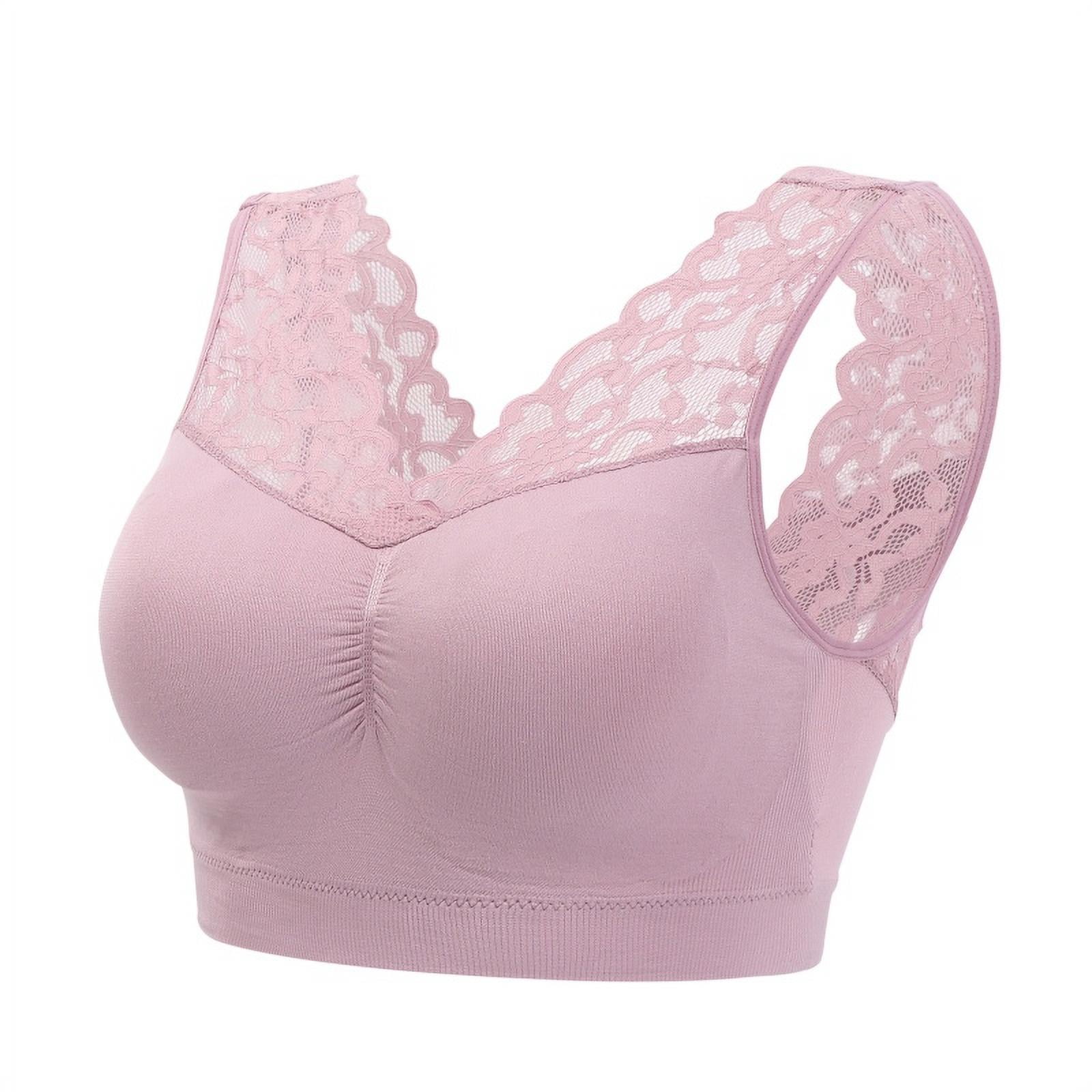 Full Figure Plus Size ComfortLift Rose Lace Wirefree Support Bra,Sexy