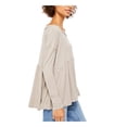 thumbnail image 3 of FREE PEOPLE Womens Beige Long Sleeve Jewel Neck Baby Doll Top Size: M, 3 of 4