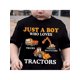 thumbnail image 1 of Boys' Cotton T-Shirt - "Just a Boy Who Loves Trucks, excavators, and Tractors" Graphic, Comfortable Casual Round Neck, Short Sleeve Tee for Summer, Boy T Shirt, 1 of 7