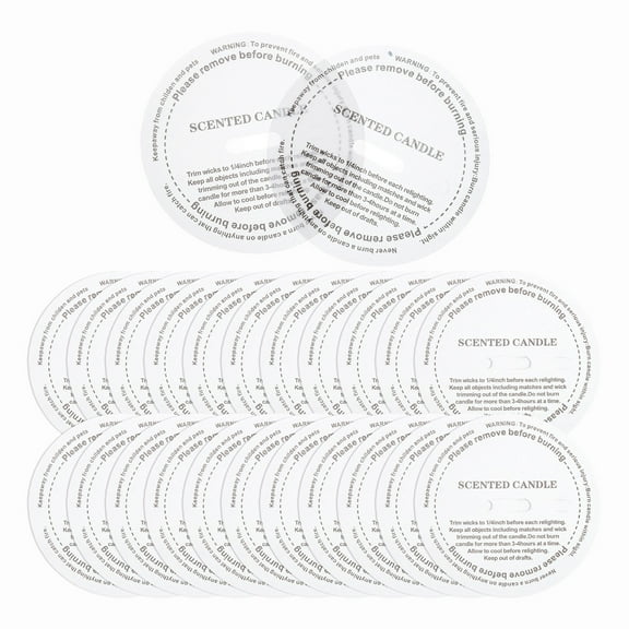 60 Pcs Candle Dust Covers, 8cm/3.1" Round Printed Translucent Candles Drip Protectors Lid Accessories Letter Pattern for Craft Fragrance Making Jars Boxes Packaging