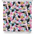 thumbnail image 1 of Shower Curtains 70" x 84" from DiaNoche Designs by Metka Hiti - Impressionist Strokes Pink, 1 of 1
