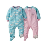 Microfleece Blanket Sleeper, 2pk (Baby Girls)