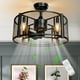 Costway 20" Caged Bladeless Ceiling Fan with Light Reversible Motor & Remote Control - image 1 of 9
