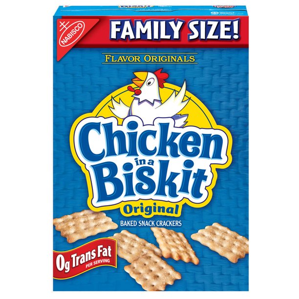 Chicken in a Biskit Original Baked Snack Crackers, Family Size, 12 oz