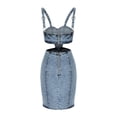 thumbnail image 2 of DPTALR Robe en Denim à Manches Courtes pour Femmes Printemps/été, 2 of 4