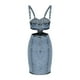 thumbnail image 3 of Vestido Corto de Verano de Manga Corta de Denim Suelto, Vestido de Verano Casual, 3 of 4