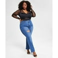 thumbnail image 2 of MSRP $99 Nina Parker Trendy Plus Size High-Waist Wide-Leg Jeans Blue Size 14W, 2 of 3