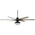 thumbnail image 6 of 72" Casa Vieja Industrial Outdoor Ceiling Fan with LED Light Remote Control Matte Black Oak Wood Cage Damp Rate for Patio Exterior, 6 of 8