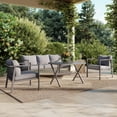 thumbnail image 3 of Aluminum Patio Furniture Set with Slim Armrests,5 Seat Modern Outdoor Conversation Set with Cushions and Coffee Table,Metal Patio Sofa Set Gray, 3 of 11