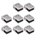 thumbnail image 1 of Glass Clamp, 8 Pack Stainless Steel Square Clamp 6-8mm Glass Clip Clamp Bracket Flat Back, 1 of 5